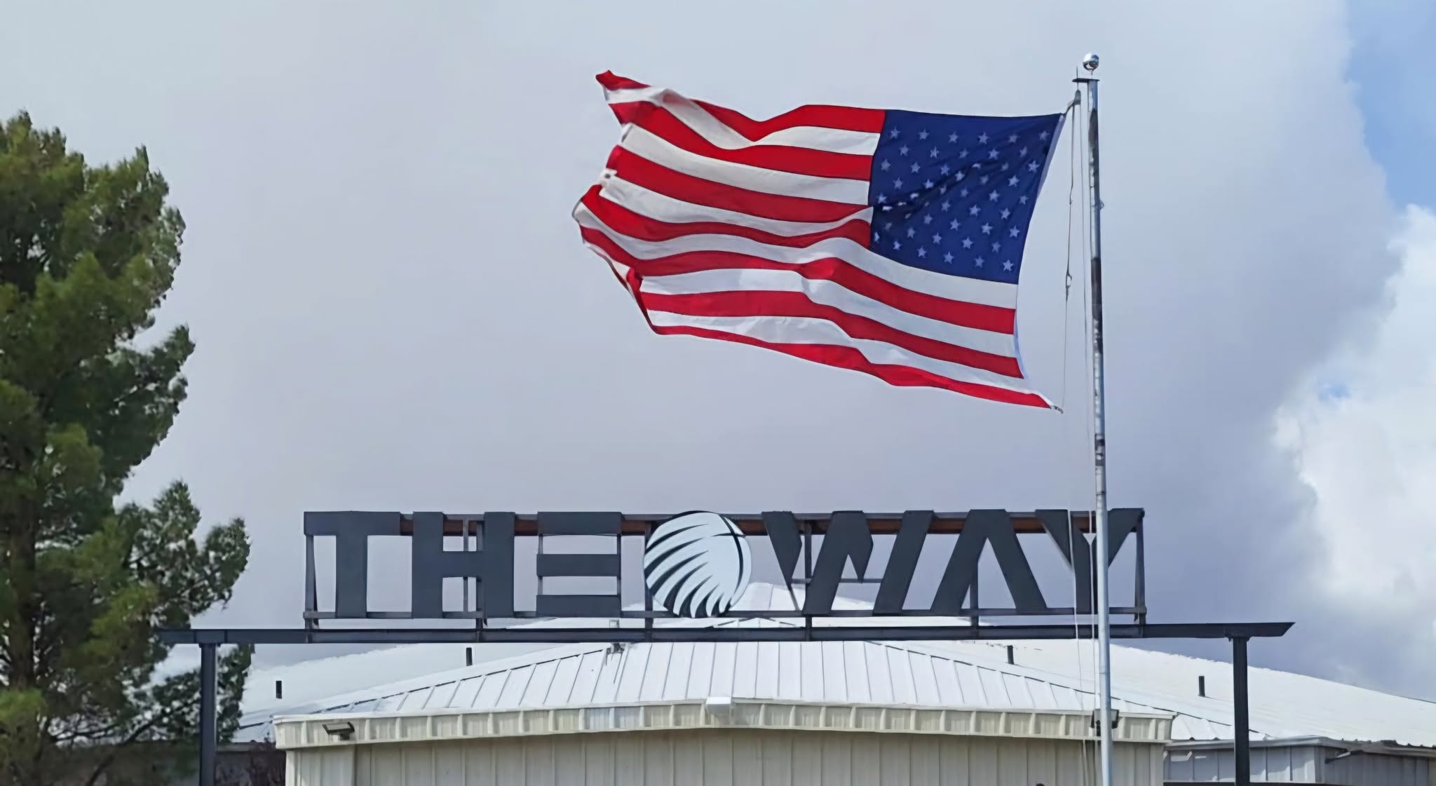 Large custom fabricated metal sign