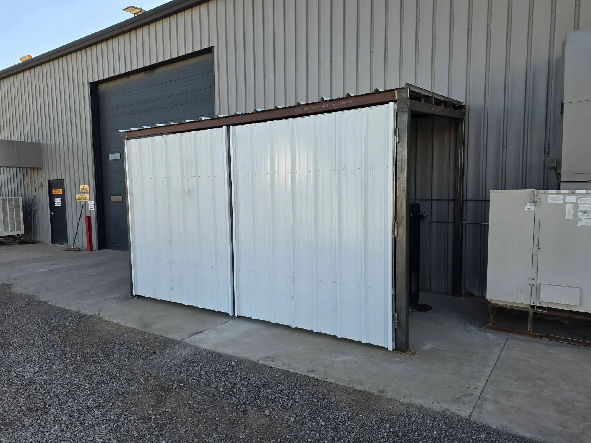 Finished steel-framed equipment enclosure