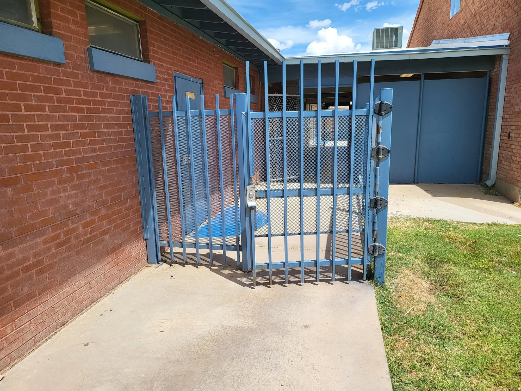 Steel security gate installed at a local facility