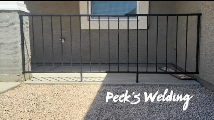 Finished steel railing installation